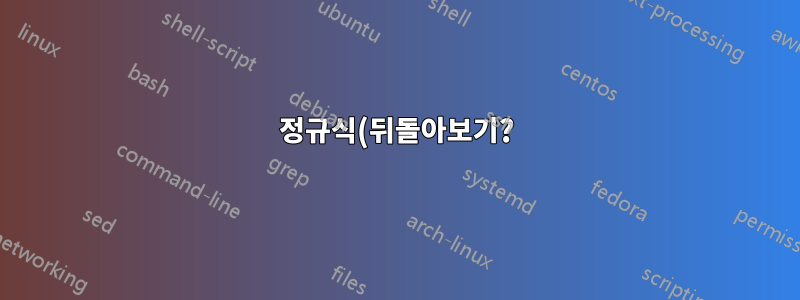정규식(뒤돌아보기?)