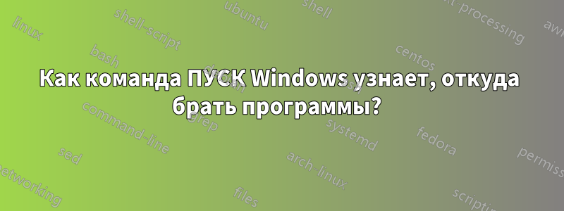 Как команда ПУСК Windows узнает, откуда брать программы? 