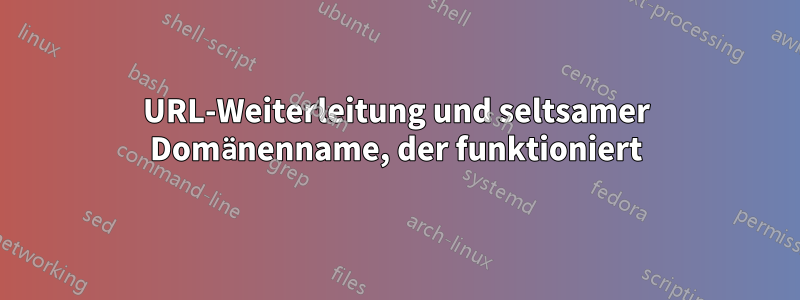 URL-Weiterleitung und seltsamer Domänenname, der funktioniert