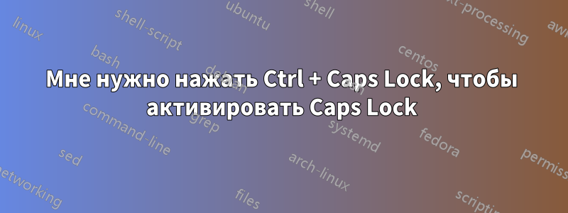 Мне нужно нажать Ctrl + Caps Lock, чтобы активировать Caps Lock