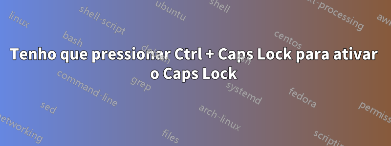 Tenho que pressionar Ctrl + Caps Lock para ativar o Caps Lock