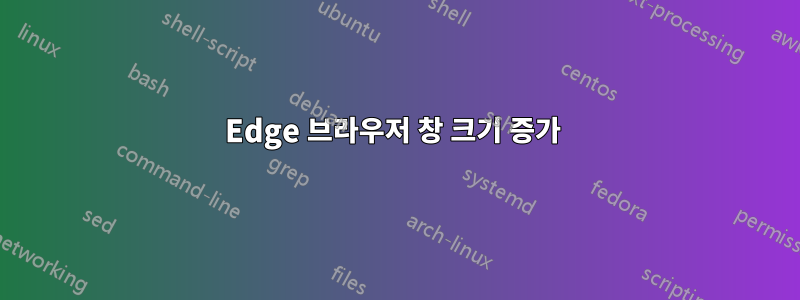 Edge 브라우저 창 크기 증가 