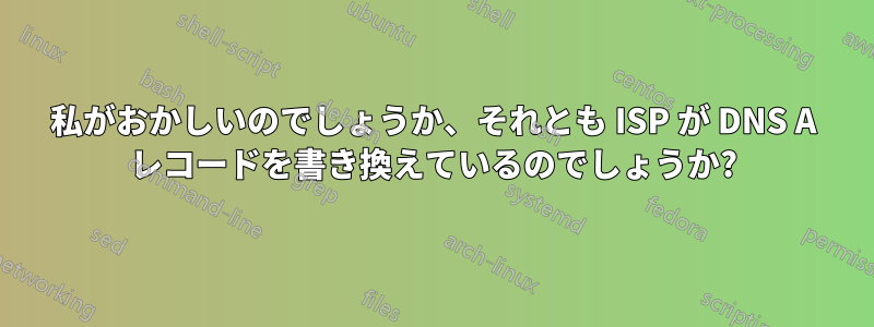 私がおかしいのでしょうか、それとも ISP が DNS A レコードを書き換えているのでしょうか?