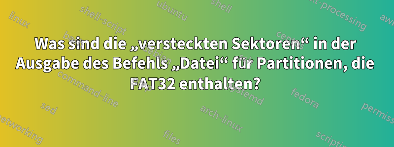 Was sind die „versteckten Sektoren“ in der Ausgabe des Befehls „Datei“ für Partitionen, die FAT32 enthalten?