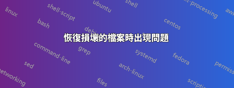 恢復損壞的檔案時出現問題