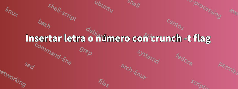 Insertar letra o número con crunch -t flag