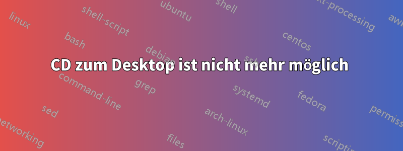 CD zum Desktop ist nicht mehr möglich