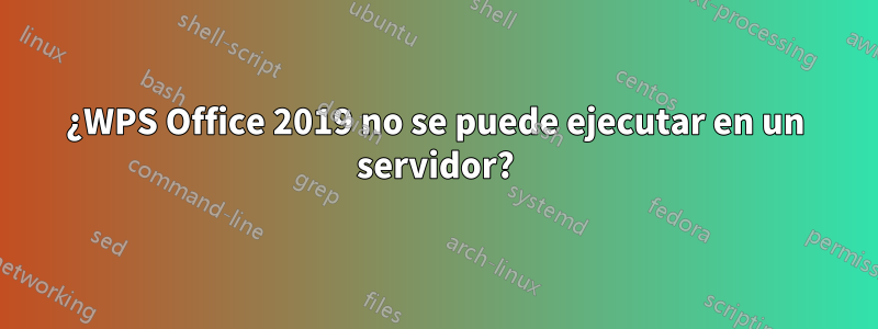 ¿WPS Office 2019 no se puede ejecutar en un servidor?