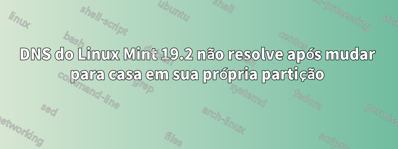 DNS do Linux Mint 19.2 não resolve após mudar para casa em sua própria partição