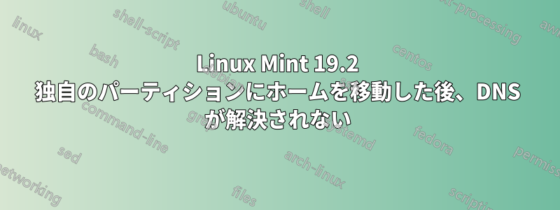 Linux Mint 19.2 独自のパーティションにホームを移動した後、DNS が解決されない