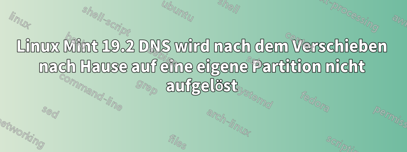 Linux Mint 19.2 DNS wird nach dem Verschieben nach Hause auf eine eigene Partition nicht aufgelöst