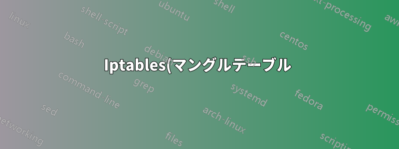 Iptables(マングルテーブル)は、宛先ポートの制限によりudpパケットトラフィックを検出できません。