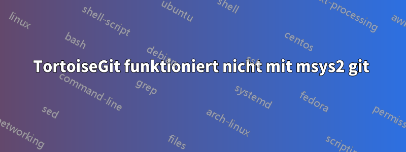 TortoiseGit funktioniert nicht mit msys2 git