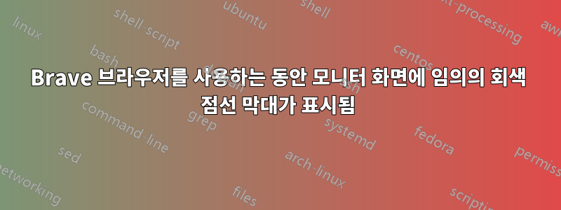 Brave 브라우저를 사용하는 동안 모니터 화면에 임의의 회색 점선 막대가 표시됨