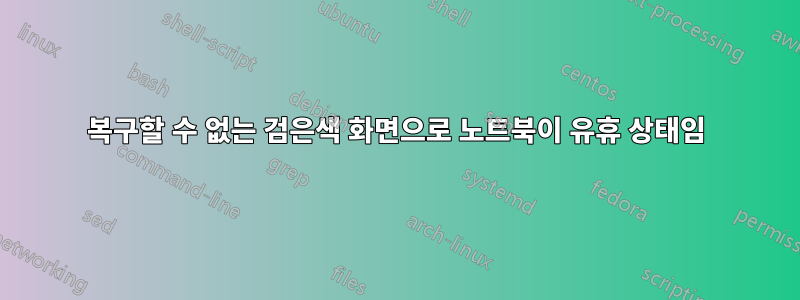 복구할 수 없는 검은색 화면으로 노트북이 유휴 상태임