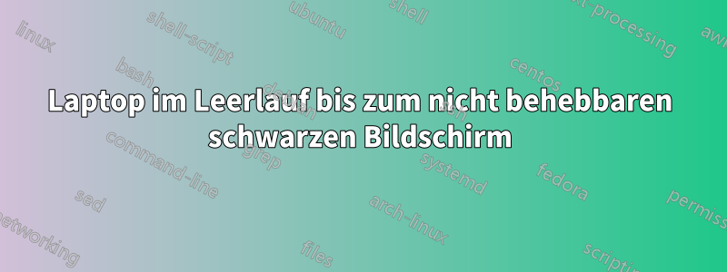Laptop im Leerlauf bis zum nicht behebbaren schwarzen Bildschirm