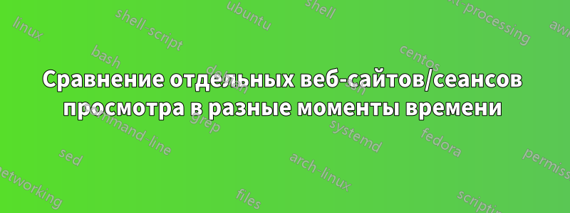 Сравнение отдельных веб-сайтов/сеансов просмотра в разные моменты времени