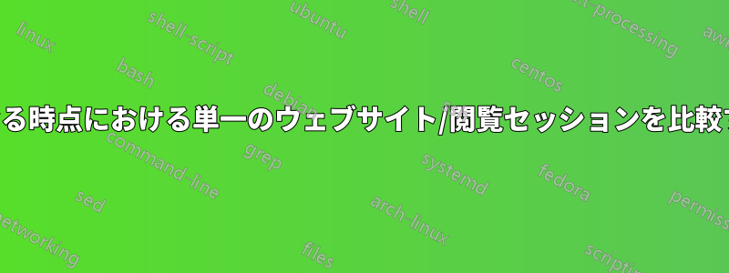 異なる時点における単一のウェブサイト/閲覧セッションを比較する