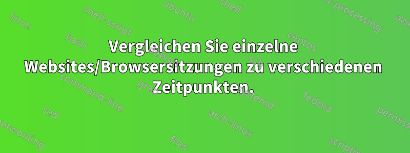 Vergleichen Sie einzelne Websites/Browsersitzungen zu verschiedenen Zeitpunkten.