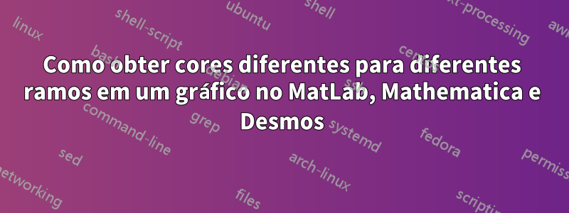 Como obter cores diferentes para diferentes ramos em um gráfico no MatLab, Mathematica e Desmos