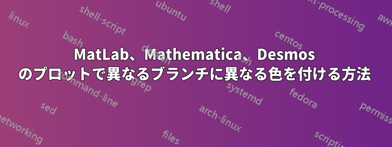 MatLab、Mathematica、Desmos のプロットで異なるブランチに異なる色を付ける方法