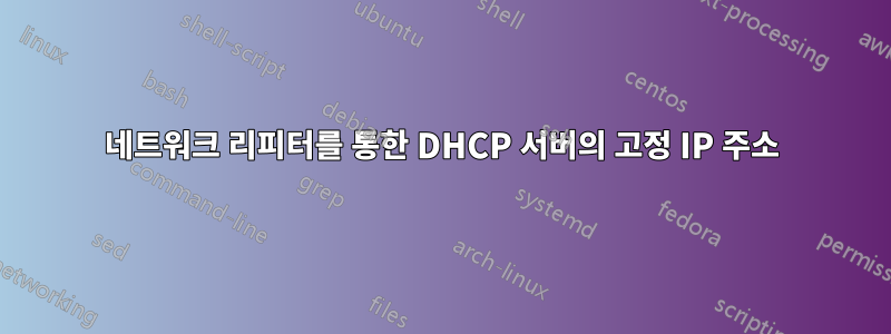 네트워크 리피터를 통한 DHCP 서버의 고정 IP 주소