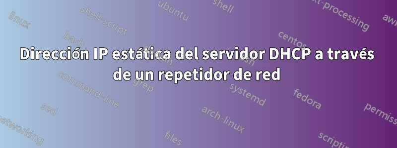 Dirección IP estática del servidor DHCP a través de un repetidor de red