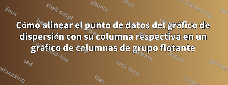 Cómo alinear el punto de datos del gráfico de dispersión con su columna respectiva en un gráfico de columnas de grupo flotante