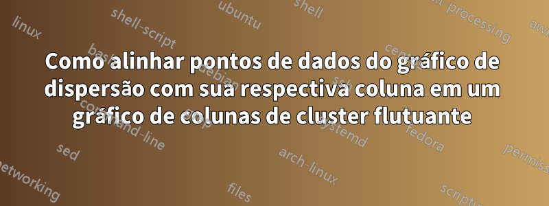 Como alinhar pontos de dados do gráfico de dispersão com sua respectiva coluna em um gráfico de colunas de cluster flutuante