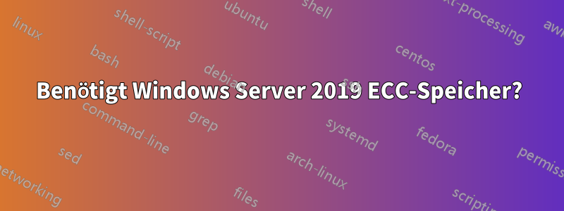 Benötigt Windows Server 2019 ECC-Speicher?