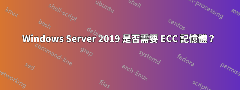 Windows Server 2019 是否需要 ECC 記憶體？