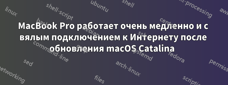 MacBook Pro работает очень медленно и с вялым подключением к Интернету после обновления macOS Catalina 