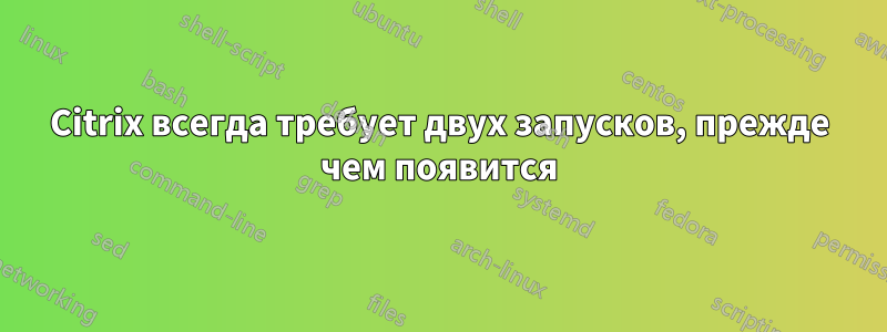 Citrix всегда требует двух запусков, прежде чем появится