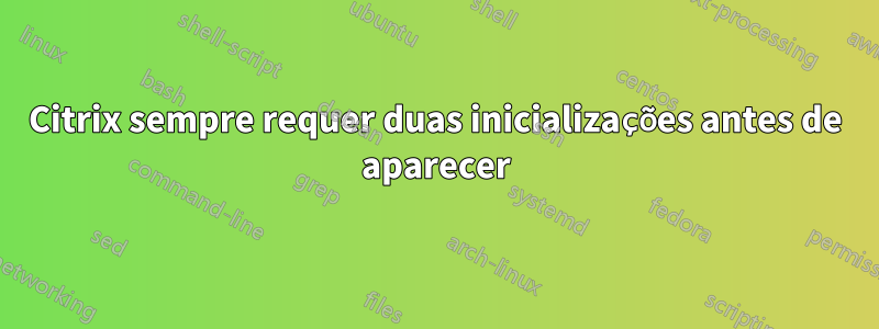 Citrix sempre requer duas inicializações antes de aparecer