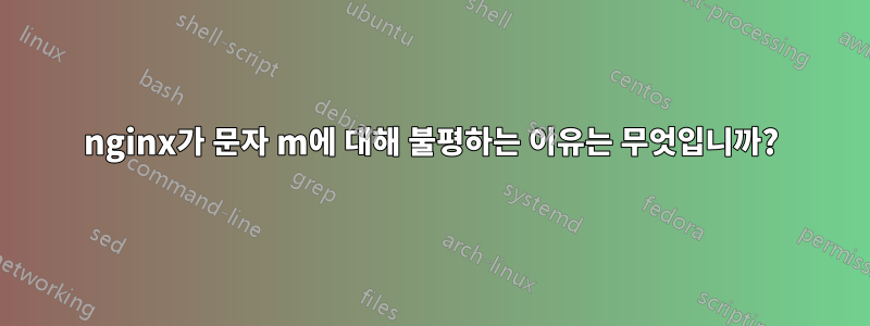 nginx가 문자 m에 대해 불평하는 이유는 무엇입니까?