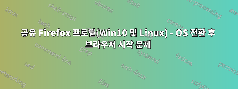 공유 Firefox 프로필(Win10 및 Linux) - OS 전환 후 브라우저 시작 문제