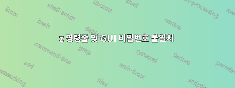 7z 명령줄 및 GUI 비밀번호 불일치