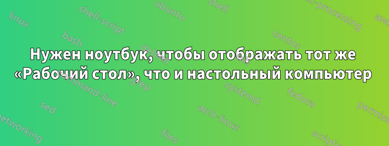 Нужен ноутбук, чтобы отображать тот же «Рабочий стол», что и настольный компьютер