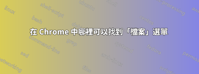 在 Chrome 中哪裡可以找到「檔案」選單