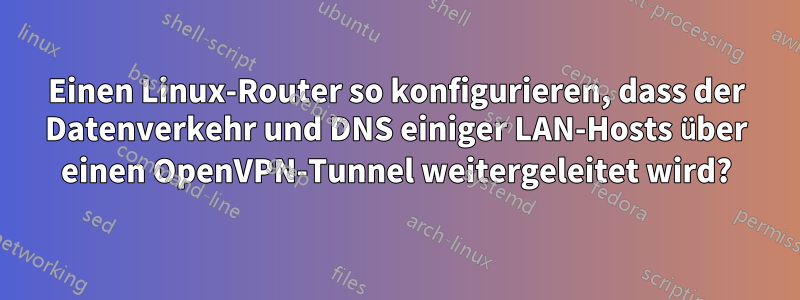 Einen Linux-Router so konfigurieren, dass der Datenverkehr und DNS einiger LAN-Hosts über einen OpenVPN-Tunnel weitergeleitet wird?