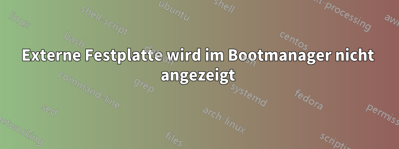 Externe Festplatte wird im Bootmanager nicht angezeigt