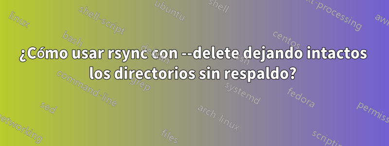 ¿Cómo usar rsync con --delete dejando intactos los directorios sin respaldo?