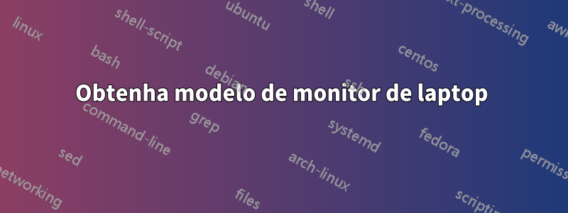 Obtenha modelo de monitor de laptop