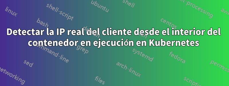 Detectar la IP real del cliente desde el interior del contenedor en ejecución en Kubernetes