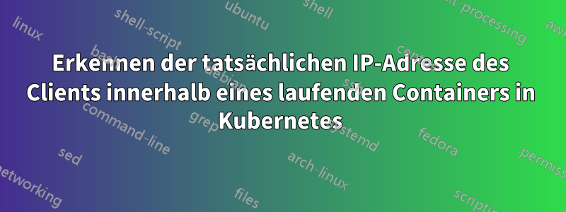 Erkennen der tatsächlichen IP-Adresse des Clients innerhalb eines laufenden Containers in Kubernetes