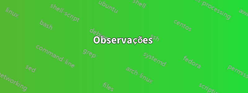 Observações