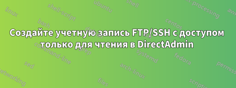 Создайте учетную запись FTP/SSH с доступом только для чтения в DirectAdmin