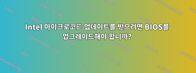 Intel 마이크로코드 업데이트를 받으려면 BIOS를 업그레이드해야 합니까?