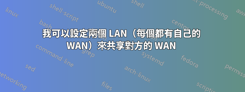 我可以設定兩個 LAN（每個都有自己的 WAN）來共享對方的 WAN