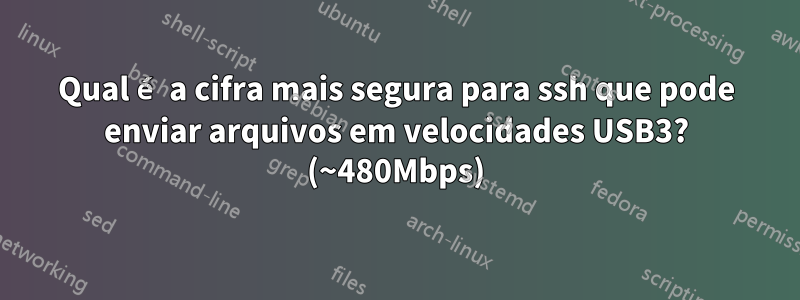 Qual é a cifra mais segura para ssh que pode enviar arquivos em velocidades USB3? (~480Mbps)